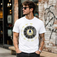 Vintage Rotary Phone Dial Pattern T-Shirt--VINT027