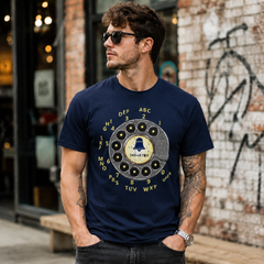 Vintage Rotary Phone Dial Pattern T-Shirt--VINT027