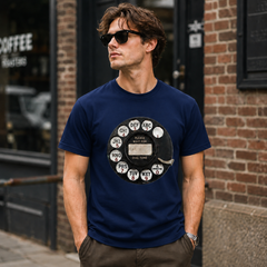 Vintage Rotary Phone Dial Pattern T-Shirt--VINT029