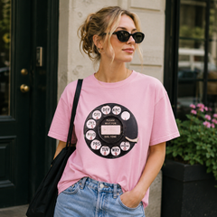 Vintage Rotary Phone Dial Pattern T-Shirt--VINT029