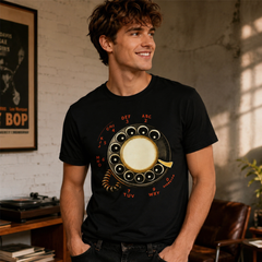 Vintage Rotary Phone Dial Pattern T-Shirt--VINT030