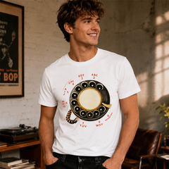 Vintage Rotary Phone Dial Pattern T-Shirt--VINT030