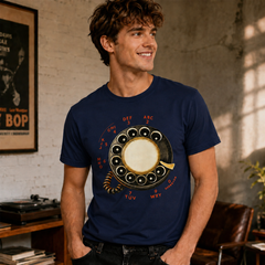 Vintage Rotary Phone Dial Pattern T-Shirt--VINT030