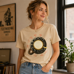 Vintage Rotary Phone Dial Pattern T-Shirt--VINT030