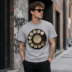 Vintage Rotary Phone Dial Pattern T-Shirt--VINT031