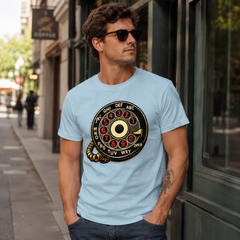 Vintage Rotary Phone Dial Pattern T-Shirt--VINT033