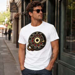 Vintage Rotary Phone Dial Pattern T-Shirt--VINT033