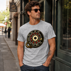 Vintage Rotary Phone Dial Pattern T-Shirt--VINT033