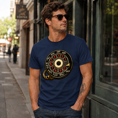 Vintage Rotary Phone Dial Pattern T-Shirt--VINT033