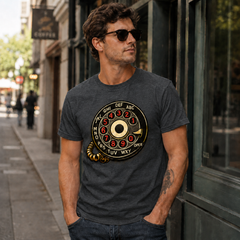 Vintage Rotary Phone Dial Pattern T-Shirt--VINT033