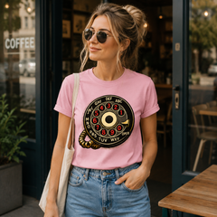 Vintage Rotary Phone Dial Pattern T-Shirt--VINT033