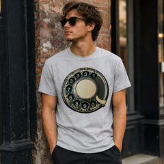 Vintage Rotary Phone Dial Pattern T-Shirt--VINT034