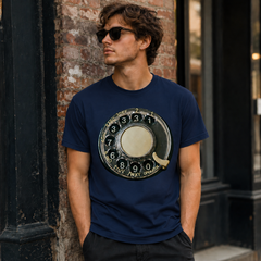 Vintage Rotary Phone Dial Pattern T-Shirt--VINT034