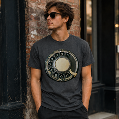 Vintage Rotary Phone Dial Pattern T-Shirt--VINT034