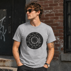 Vintage Rotary Phone Dial Pattern T-Shirt--VINT036