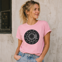 Vintage Rotary Phone Dial Pattern T-Shirt--VINT036