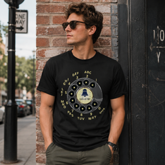 Vintage Rotary Phone Dial Pattern T-Shirt--VINT037