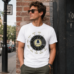 Vintage Rotary Phone Dial Pattern T-Shirt--VINT037