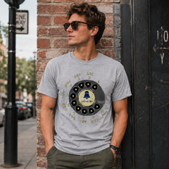 Vintage Rotary Phone Dial Pattern T-Shirt--VINT037