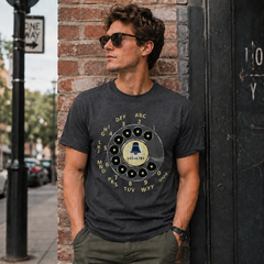 Vintage Rotary Phone Dial Pattern T-Shirt--VINT037