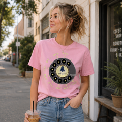Vintage Rotary Phone Dial Pattern T-Shirt--VINT037