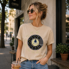 Vintage Rotary Phone Dial Pattern T-Shirt--VINT037