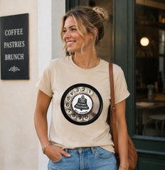 Vintage Rotary Phone Dial Pattern T-Shirt--VINT041