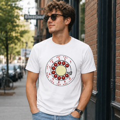 Vintage Rotary Phone Dial Pattern T-Shirt--VINT044