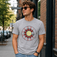 Vintage Rotary Phone Dial Pattern T-Shirt--VINT044