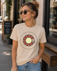 Vintage Rotary Phone Dial Pattern T-Shirt--VINT044