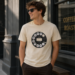 Vintage Rotary Phone Dial Pattern T-Shirt--VINT045