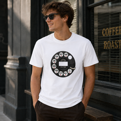 Vintage Rotary Phone Dial Pattern T-Shirt--VINT045