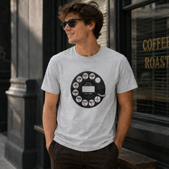 Vintage Rotary Phone Dial Pattern T-Shirt--VINT045