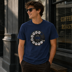 Vintage Rotary Phone Dial Pattern T-Shirt--VINT045