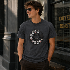 Vintage Rotary Phone Dial Pattern T-Shirt--VINT045
