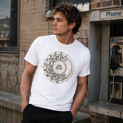 Vintage Rotary Phone Dial Pattern T-Shirt--VINT046