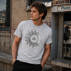Vintage Rotary Phone Dial Pattern T-Shirt--VINT046