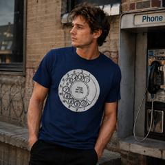 Vintage Rotary Phone Dial Pattern T-Shirt--VINT046