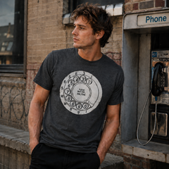 Vintage Rotary Phone Dial Pattern T-Shirt--VINT046