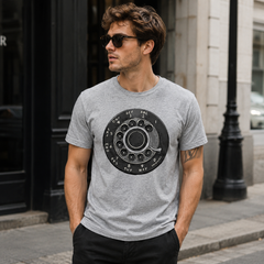 Vintage Rotary Phone Dial Pattern T-Shirt--VINT049