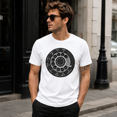 Vintage Rotary Phone Dial Pattern T-Shirt--VINT049