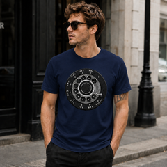 Vintage Rotary Phone Dial Pattern T-Shirt--VINT049