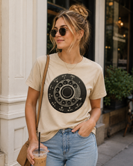 Vintage Rotary Phone Dial Pattern T-Shirt--VINT049
