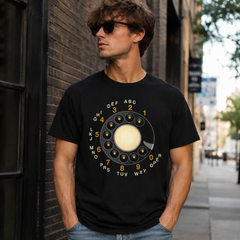 Vintage Rotary Phone Dial Pattern T-Shirt--VINT051