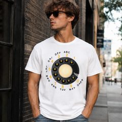 Vintage Rotary Phone Dial Pattern T-Shirt--VINT051