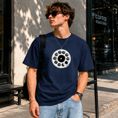 Vintage Rotary Phone Dial Pattern T-Shirt--VINT054