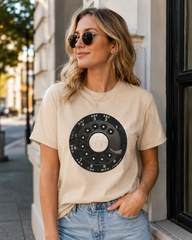 Vintage Rotary Phone Dial Pattern T-Shirt--VINT055