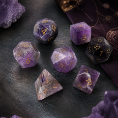 Natural purple crystal dice necklace