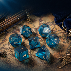 Blue glass dice crystal stone