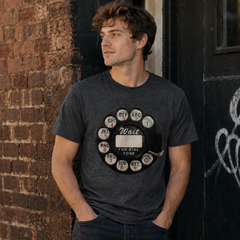 Vintage Rotary Phone Dial Pattern T-Shirt--VINT017